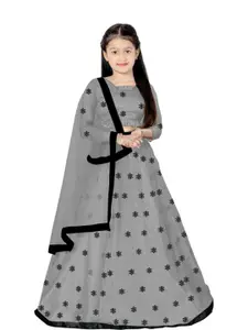 F Plus Fashion Girls Embroidered Semi-Stitched Lehenga & Unstitched Blouse With Dupatta