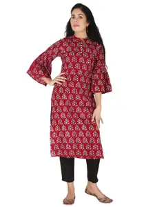 IRK Fashion Women Printed Bell Sleeves Straight Kurta