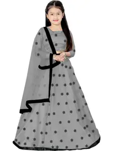 F Plus Fashion Girls Embroidered Semi-Stitched Lehenga & Unstitched Blouse With Dupatta