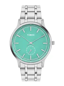 Timex Men Round Dial & Stainless Steel Bracelet Style Straps Analogue Watch - TWTG10519
