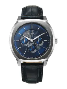 Titan Regalia Arc Quartz Blue Shaped Dial Men's Analog Watch - 90213SL01