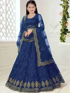 F Plus Fashion Girls Embellished Lehenga & Blouse With Dupatta