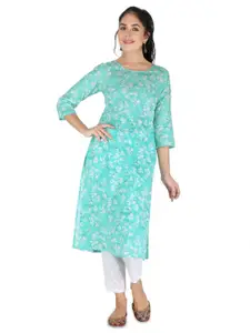 IRK Fashion Floral Printed Round Neck Straight Kurta