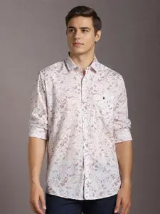 Louis Philippe Sport Slim Fit Floral Printed Spread Collar Cotton Casual Shirt
