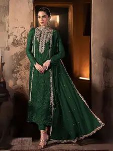 ODETTE Floral Embroidered Semi-Stitched Dress Material