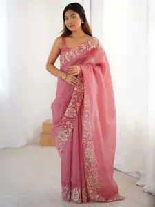 Anouk Floral Embroidered Tissue Saree