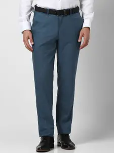 Van Heusen Men Slim Fit Mid-Rise Formal Trousers