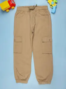V-Mart Boys Mid-Rise Cotton Cargo Styles Joggers Trousers