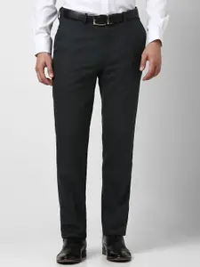 Van Heusen Men Slim Fit Textured Formal Trousers