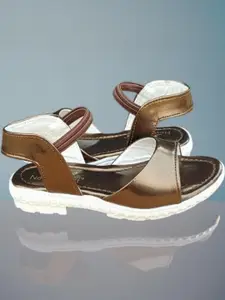 NEW LATEST Girls Brown Color Casual Slip-on Open Toe Solid Regular Flats