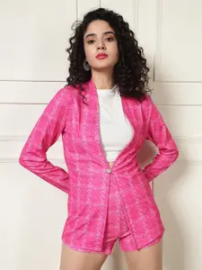 TANDUL Printed long Sleeves Coat With Shorts