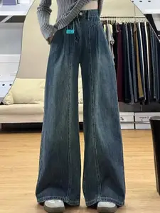 StyleCast Women Wide Leg High-Rise Dark Jeans