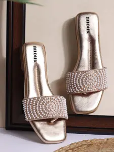 Anouk Women Embellished Ethnic Open Toe Flats