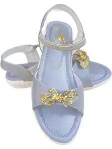 NEW LATEST Girls Embellished Open Toe Flats