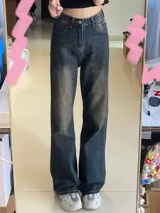 StyleCast Women Cotton Flared High-Rise Dark Fade Jeans