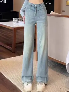 StyleCast Women Cotton Bootcut High-Rise Light Fade Jeans