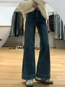 StyleCast Women Flared High-Rise Dark Fade Jeans