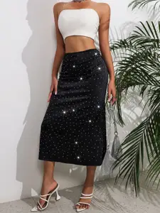 KPOP Printed Straight Midi Skirt