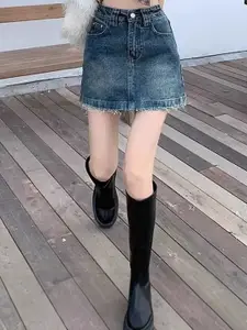 StyleCast Denim Straight Mini Skirt