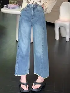 StyleCast Women Wide Leg High-Rise Light Fade Jeans