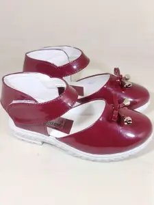 NEW LATEST Girls Maroon Velcro Flats