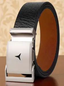 Provogue Men Solid Textured Leather Belt