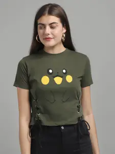 Raabta Fashion Women Graphic Print Crop Top