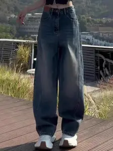 StyleCast Women Wide Leg High-Rise Light Fade Cotton Jeans