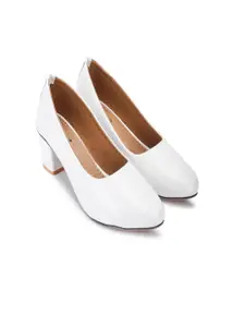 SKOLL  Women Block Heel Pointed Toe Pumps