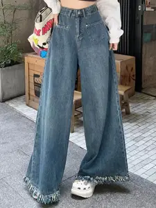 StyleCast Women Baggy High-Rise Medium Fade Cotton Jeans