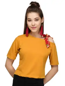 Raabta Fashion Women Tropical Printed One Shoulder Block Print Top