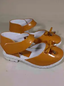 NEW LATEST Girls yellow Velcro Synthetic Flats