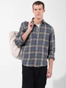 The Indian Garage Co Slim Fit Cotton Checked Casual Shirt