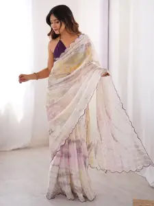 Anouk Aari Work Satin Saree