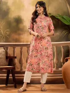 Sangria Women Floral Printed Daily A-Line Kurta