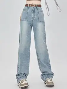 StyleCast Women Straight Fit High-Rise Light Fade Jeans