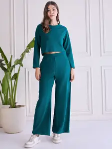 SRUTVA FASHION Round Neck Long Sleeves T-Shirt With Palazzo Co-Ords