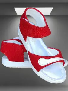 NEW LATEST Girls Red Open Toe Flats