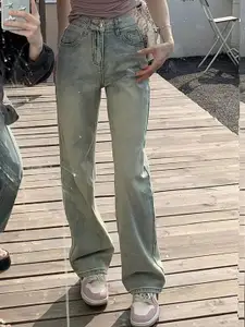 StyleCast Women Wide Leg High-Rise Light Fade Jeans