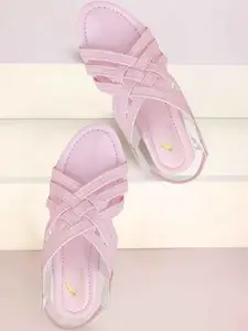 NEW LATEST Girls Pink Gladiators Flats
