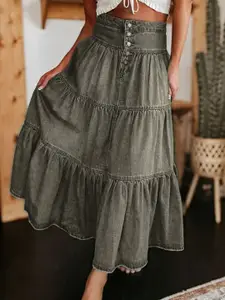 KPOP A-Line Maxi Skirt