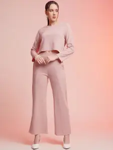SRUTVA FASHION Round Neck Top With Trousers Co-Ords