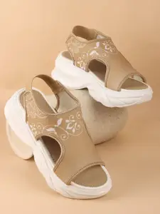 Try Me Women Printed Platform Heel Sandals