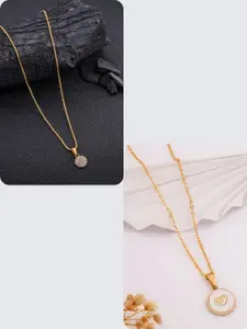 DressBerry Set Of 2 Gold-Plated Pendant Chain (Set Of 2)