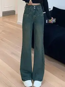 StyleCast Women Wide Leg High-Rise Dark Shade Jeans