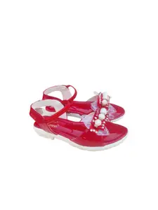 NEW LATEST Girls Red Open Toe Flats
