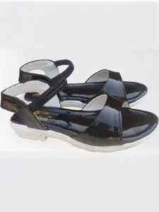 NEW LATEST Girls Black Open Toe Flats