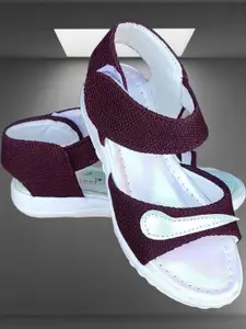 NEW LATEST Girls Maroon Open Toe Flats