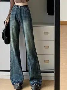 StyleCast Women Flared High-Rise Dark Fade Jeans