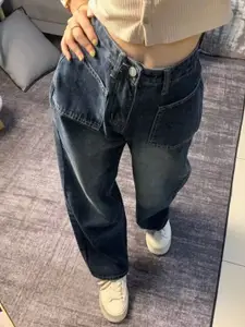 StyleCast Women Wide Leg High-Rise Jeans